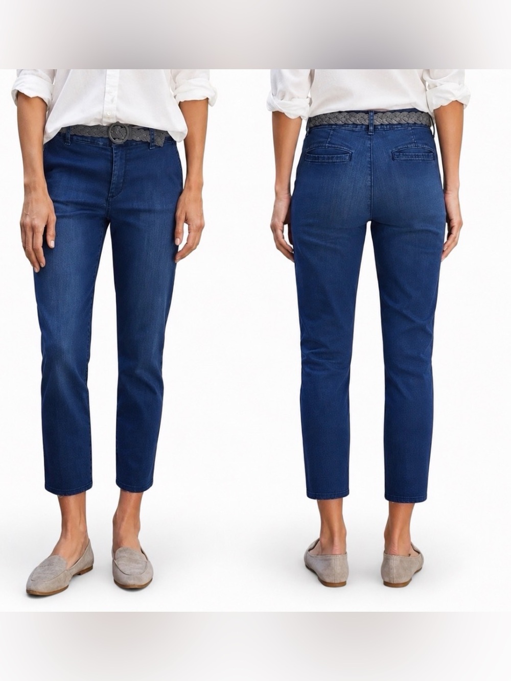 Frank & Eileen Wicklow Blue Crop Jeans Raw Hem Straight Women’s 6 Denim Designer